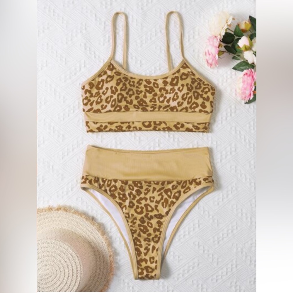 Leopard High Waisted Bikini - Size Medium NWOT